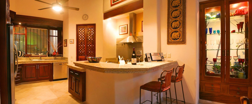 Kitchen looking out to dinging room.